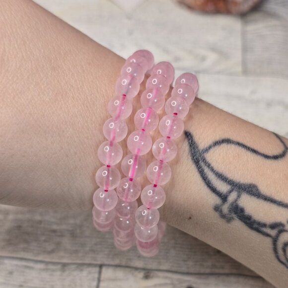 Rose Quartz Crystal Bracelet - Picture 3 of 4